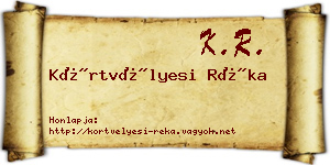 Körtvélyesi Réka névjegykártya